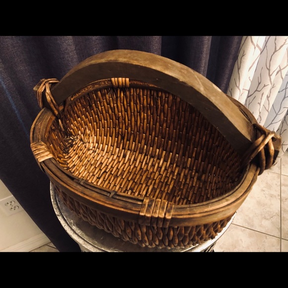 RESERVED- Vintage Old World Style Rattan & Acacia - Picture 5 of 10